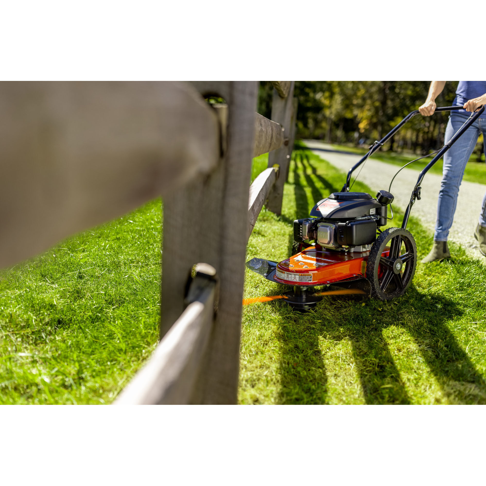 Lawn mower with 2024 built in weed wacker